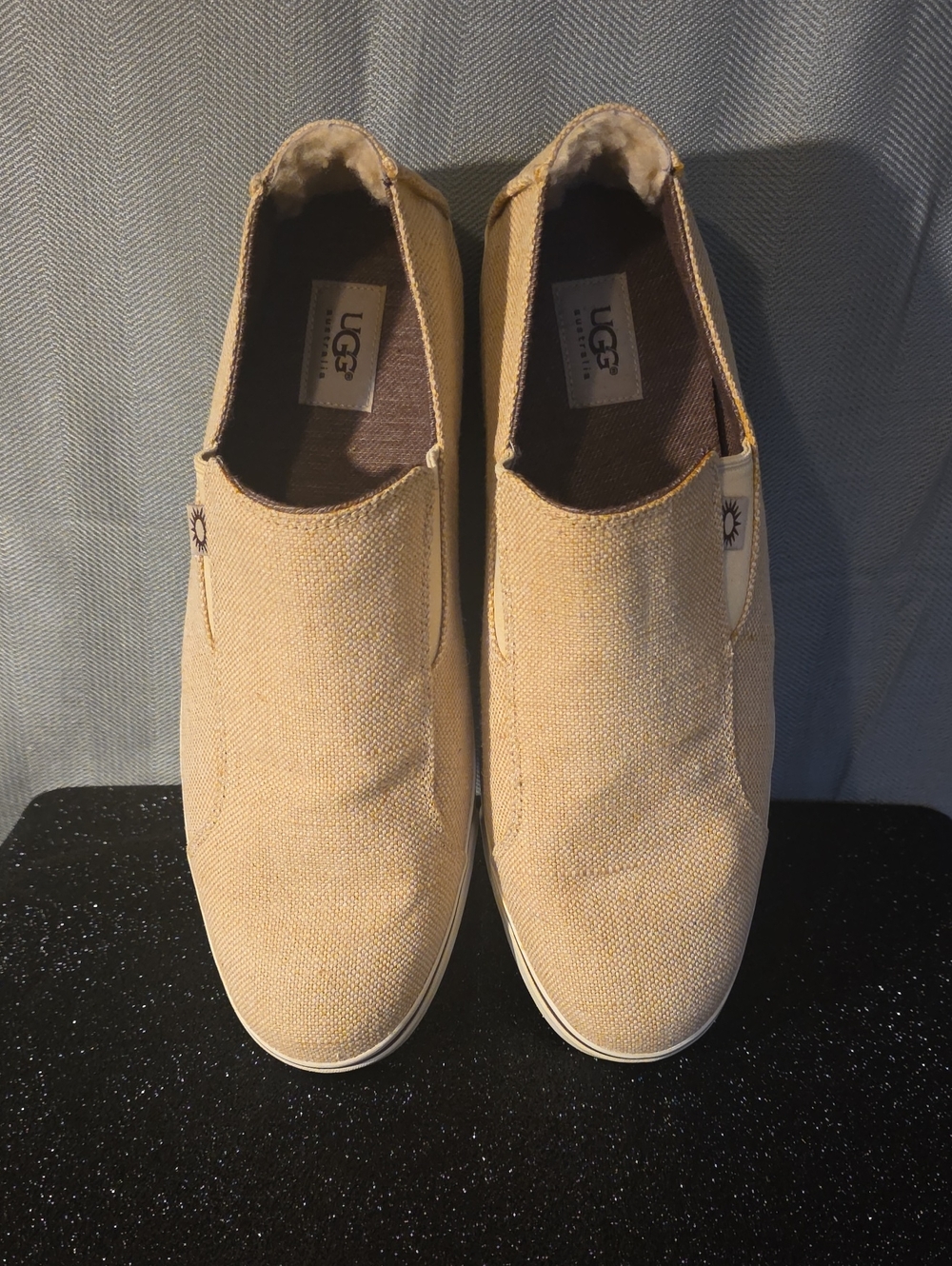 UGG Men’s Slip-On Canvas Loafers — Beige Tan